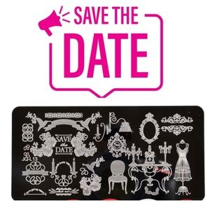 $3 SAVE THE DATE WEDDING nail stamping plate. Stainless steel. New. $3 if bundle